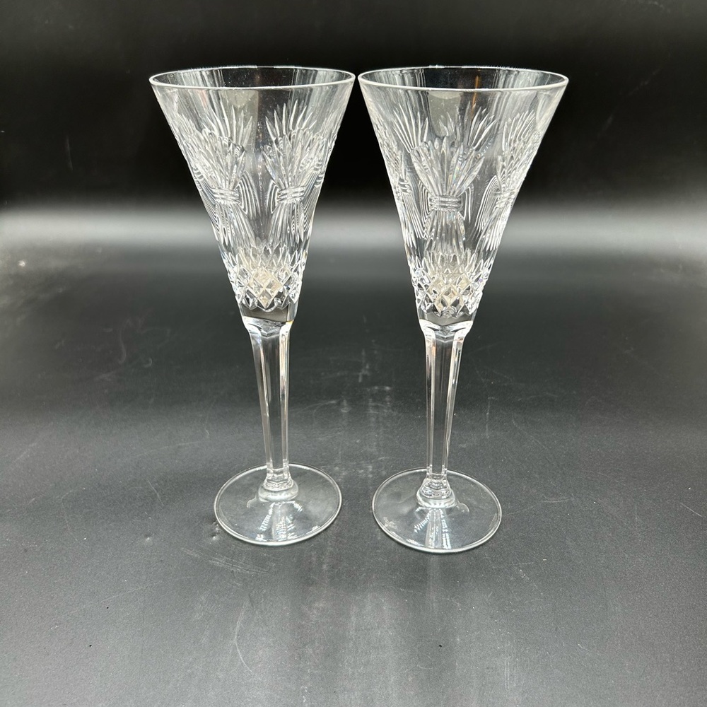 Vintage Waterford millennium series prosperity Elegant Crystal Champagne Flutes